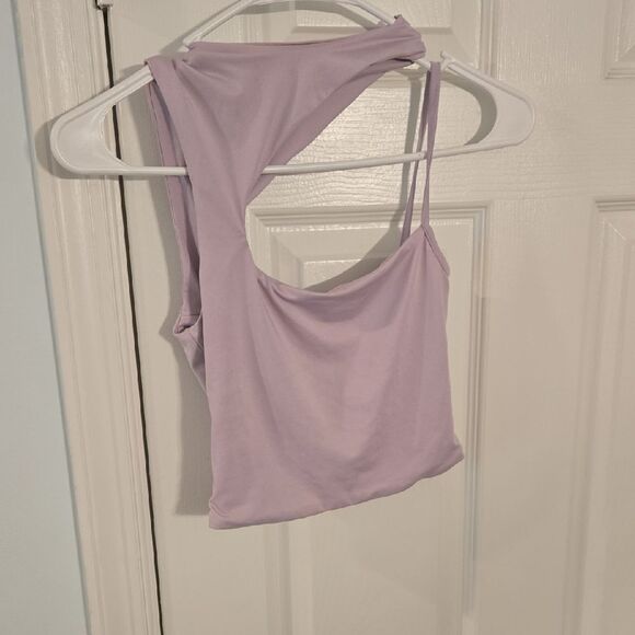 Princess Polly Purple Asymmetrical Crop Tank Top - Picture 1 of 4